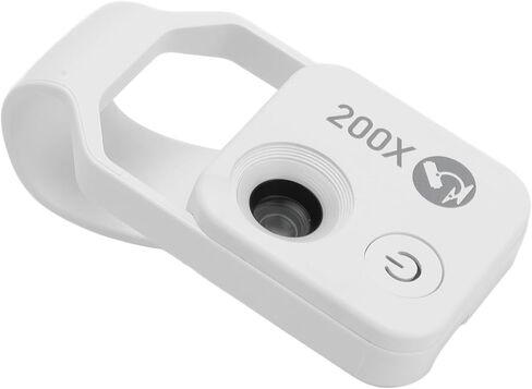 Dioche 200X Phone Miniature Microscope Portable Digital Microscope High Magnification 200X with LED Light Universal for Smartphones Laboratory Work Jewelry Appraisal ABS Material in Saudi Arabia