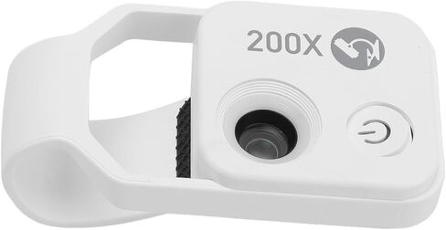 Dioche 200X Phone Miniature Microscope Portable Digital Microscope High Magnification 200X with LED Light Universal for Smartphones Laboratory Work Jewelry Appraisal ABS Material in Saudi Arabia
