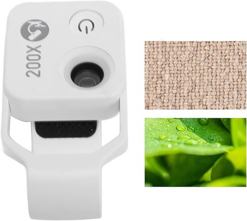 Dioche 200X Phone Miniature Microscope Portable Digital Microscope High Magnification 200X with LED Light Universal for Smartphones Laboratory Work Jewelry Appraisal ABS Material in Saudi Arabia