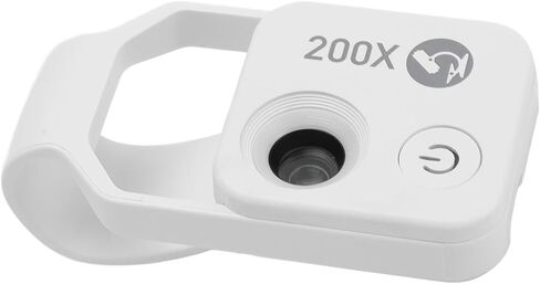 Dioche 200X Phone Miniature Microscope Portable Digital Microscope High Magnification 200X with LED Light Universal for Smartphones Laboratory Work Jewelry Appraisal ABS Material in Saudi Arabia