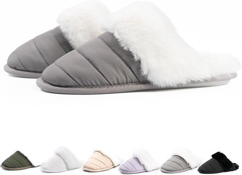 Women's Fuzzy House Slippers with Memory Foam Warm Plush Slipper for Indoor in Kuwait