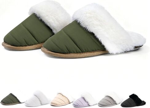 Women's Fuzzy House Slippers with Memory Foam Warm Plush Slipper for Indoor in Kuwait