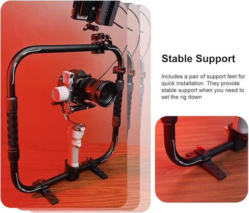 قبضة حلقة مثبتة محمولة من EBTOOLS لـ rs3mini rs4mini، دعامة حلقات مقود مزدوجة للجيمبال، مقابض مضادة للانزلاق، أرجل دعم سريعة، لوحة قاعدة سريعة التحرير، مضادة للالتواء in Kuwait