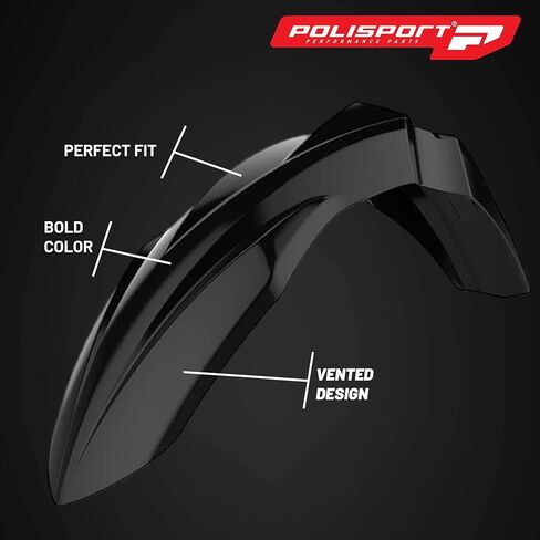 Polisport Motocross (MX) مجموعة البلاستيك المتماثلة لـ Kawasaki KX 250F (2017-20)-جودة OEM ، متينة ، مرنة ومثالية-أسود in Saudi Arabia