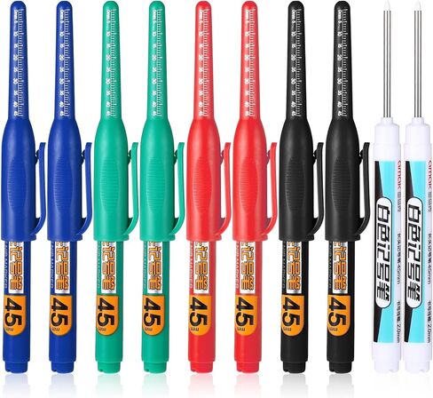 5Pcs Deep Reach Markers Multi-Purpose Deep Hole Marker Pens Long Nib Nose Waterproof Marker 45mm Reach Permanent Pens Colorful Carpenter Ink Pen for Builder Construction Bathroom Decoration in Saudi Arabia