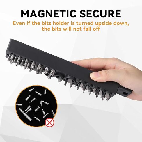 Magnetic Bit Holder - 1/4 Inch 39 Hole ABS Tool Organizer with Strong Magnetic Base for Drill & Screwdriver Bits, Toolbox Storage Design (Black) in Saudi Arabia