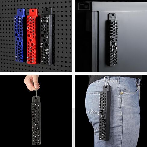 Magnetic Bit Holder - 1/4 Inch 39 Hole ABS Tool Organizer with Strong Magnetic Base for Drill & Screwdriver Bits, Toolbox Storage Design (Black) in Saudi Arabia