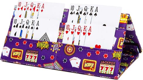 حامل البطاقات لـ Canasta و Poker و Bridge & Casino Games - Bingo Pull Tabs و Tickets Organizer - هدايا لاعب لعبة البطاقات المرح للبالغين وكبار السن in Kuwait