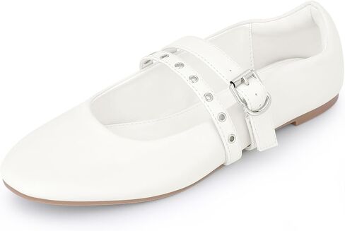 Perphy Ballet Flats Pumps Adjustable Buckle Comfortable Mary Jane Dress Shoes for Women in Saudi Arabia