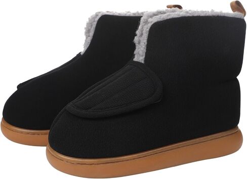 Starsouce Winter Warm House Slippers for Women Men Wide Fit Cozy Diabetic Booties Shoes High Ankle Non-slip Boots for Swollen Feet Indoor and Outdoor in Saudi Arabia