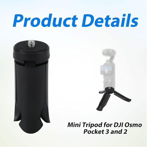 حامل ثلاثي صغير لكاميرا DJI Osmo Pocket 3 & 2، حامل ثلاثي محمول لسطح المكتب، عصا سيلفي، ملحقات معدات التصوير المختلفة (أسود) in Saudi Arabia