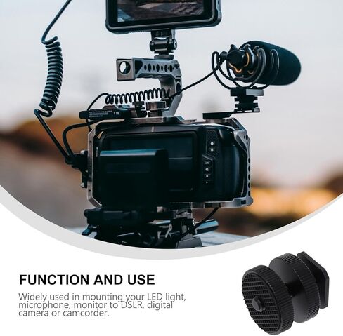 Sewroro 3 قطع مزدوجة الطبقة 1/4 بوصة محول برغي ثلاثي القوائم مع حذاء بارد فلاش جبل لجهاز كاميرا DSLR، مجموعة دعامات الأحذية الساخنة المتوافقة لإضاءة التصوير الفوتوغرافي وإكسسوارات الفيديو in Saudi Arabia