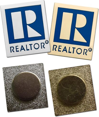 دبوس طية صدر كبير يحمل شعار Realtor® مع ظهر مغناطيسي (فضي - عبوتان) in Kuwait