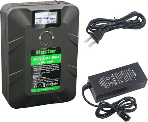 بطارية Kastar 1-Pack وشاحن D-Tap متوافق مع DSR-390 DSR-390K1 DSR-390K2 DSR-390L DSR-390P DSR-400 DSR-400K DSR-400L DSR-400P DSR-400PK DSR-400PL DSR-450WS DSR-450WSL in Kuwait
