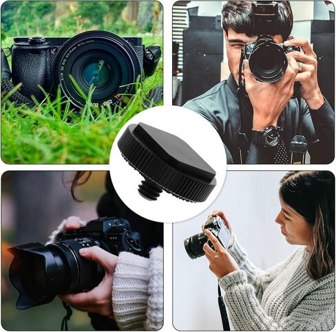 POPETPOP 3 قطع 1/4 بوصة محول تركيب الحذاء الساخن للكاميرا المعدنية لفلاش DSLR وحامل الضوء، مجموعة دعامة لولبية ثلاثية الطبقات واحدة لملحقات أجهزة التصوير الفوتوغرافي in Saudi Arabia