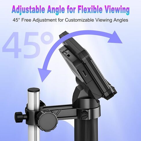 Digital Microscope, 4.3 Inch 1000X 1080P LCD USB Magnifier with 10MP Camera and 8 Adjustable LED Lights, Photo and Video Capability, PC View for Adults Soldering Jewelry in Kuwait