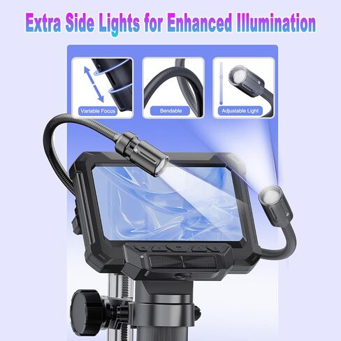 Digital Microscope, 4.3 Inch 1000X 1080P LCD USB Magnifier with 10MP Camera and 8 Adjustable LED Lights, Photo and Video Capability, PC View for Adults Soldering Jewelry in Kuwait