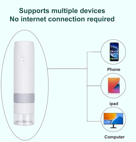 Andoer Wireless Digital Microscope 50X-1000X Handheld 1080P Portable Microscope with Adjustable Stand (White) in Saudi Arabia