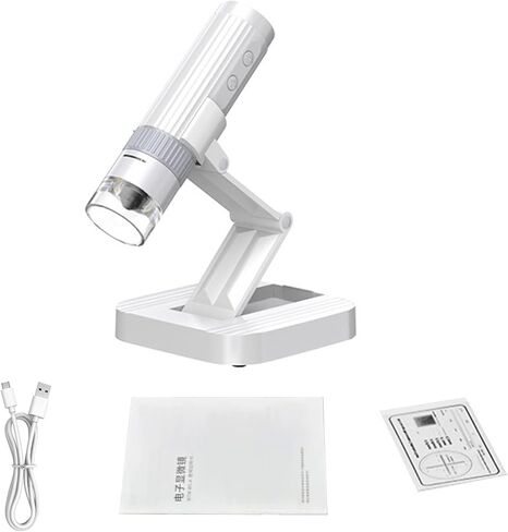 Andoer Wireless Digital Microscope 50X-1000X Handheld 1080P Portable Microscope with Adjustable Stand (White) in Saudi Arabia