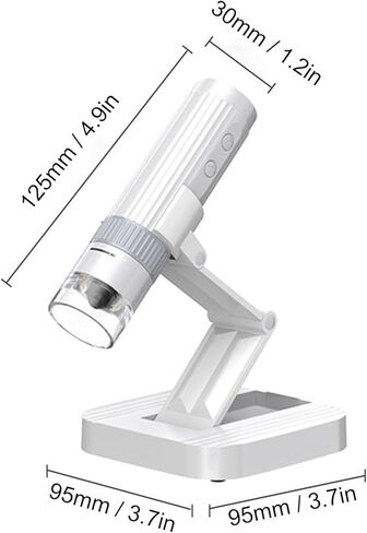 Andoer Wireless Digital Microscope 50X-1000X Handheld 1080P Portable Microscope with Adjustable Stand (White) in Saudi Arabia