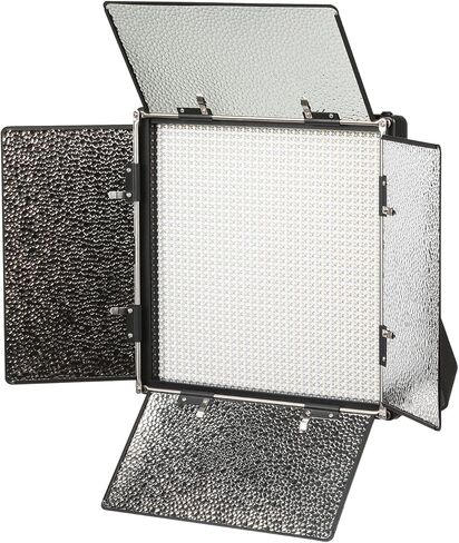Ikan Rayden (3X) 1 x 1 Bi-Color 3200K-5600K Adjustable Studio/Field LED Lighting Kit, Barndoors, Stands and Case Included (RB10-3PT-KIT) - Black in Saudi Arabia