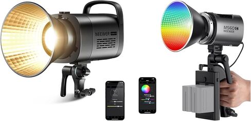 مصباح فيديو LED NEEWER CB60B 70W مع إضاءة فيديو MS60C RGBWW 2.4G&APP للتحكم، إضاءة إخراج مستمرة لتركيب Bowens لتصوير الاستوديو/تسجيل الفيديو in Saudi Arabia