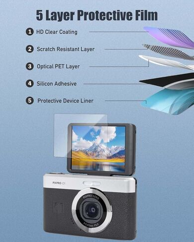 واقي شاشة مكون من 4 قطع لـ KODAK PIXPRO C1 - فيلم PET ناعم لكاميرا KODAK PIXPRO C1 الرقمية، مضاد للخدش، مضاد لبصمات الأصابع، غشاء شفاف عالي الدقة in Saudi Arabia