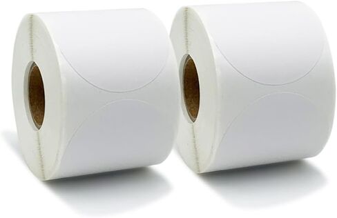 Hcode 2 Inches Circle Clear Dot Transparent Direct Thermal Labels Blank Shipping Address Labels 500Pcs/Roll (Waterproof, Oil-Proof & Tear-Resistant) Compatible with Rollo & Zebra Desktop Printers in Kuwait