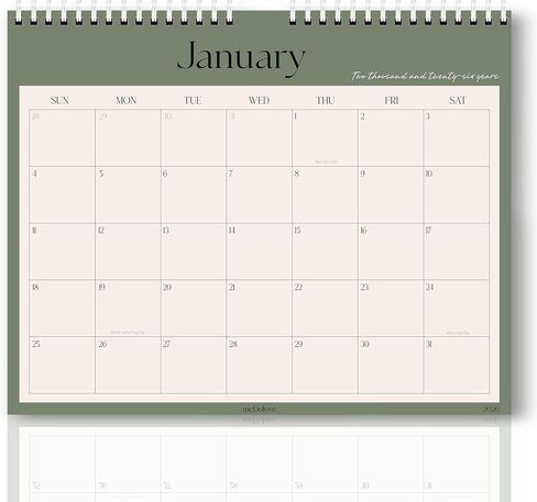 Aesthetic 2025-2026 Wall Calendar - 18 Monthly Calendar from July 2025 to December 2026, 14.5" x 10.5", Modern Vertical Wall Hanging Calendar for Organizing & Planning in Saudi Arabia