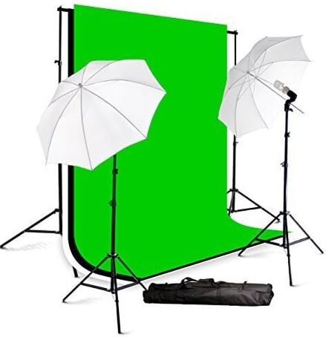 ePhotoInc Photography Studio Lighting kit Video Photo Portrait Light Kit with Muslin Backdrop Background Support Stand H57 in Saudi Arabia