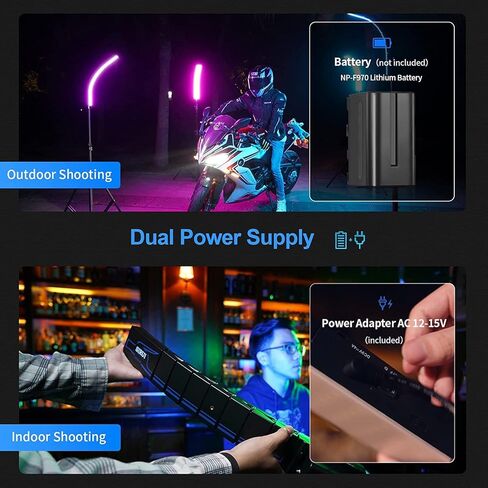 SIRUI B25RD Bendable RGB Video Light, LED Panel Light for Studio Photography Lighting, Adjustable 360° Full Color, 2700-8500K, Quick Release Combination, Battery/DC, Board/APP Control in Saudi Arabia