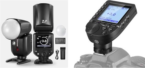 NEEWER Z2-N 2.4G TTL Round Head Flash Speedlite + Upgraded QPRO-N TTL Wireless Flash Trigger Compatible with Nikon Cameras, 76Ws 1/8000s HSS with Diffuser, 2 Modeling Lamps, 3000mAh Battery in Saudi Arabia