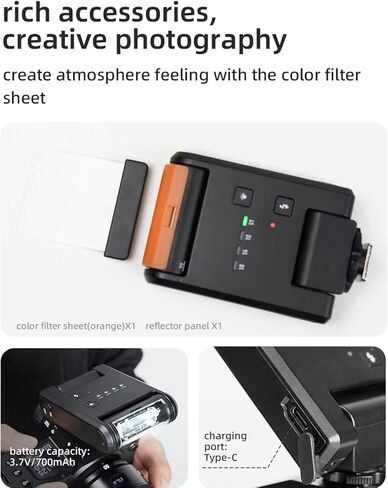 Tyenaza YN6 Mini Standard Hot Shoe Flash 4 Output Levels 105° Rotation Portable Design 5600K Color Temperature Separation Highlight Effect (Black) in Saudi Arabia
