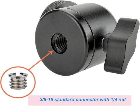Camera Mount Tripod Head Adapter with 1 / 4in Screw, Aluminum Alloy, 360 Degree Swivel - Durable Ball Head Mount, Versatile Geared Tripod Accessory for SLR and Mirrorless Cameras in Saudi Arabia