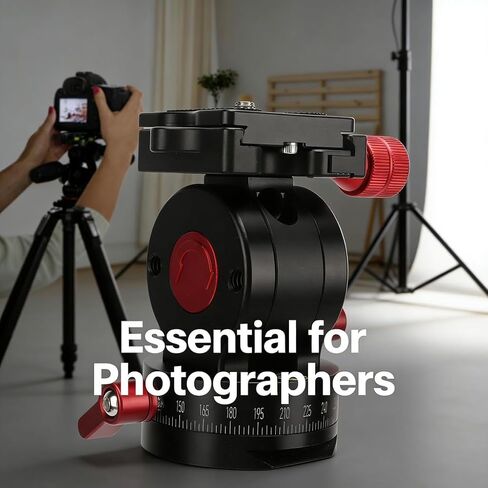 Tripod Ball Head Panoramic Pan Tilt Ballhead with 1 / 4in Screw Quick Release Plate, Aluminum Alloy, Lightweight 439g - Fluid Head Design, 360 Degree Rotation, Compatibility with in Saudi Arabia