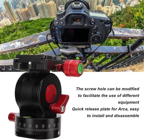 Tripod Ball Head Panoramic Pan Tilt Ballhead with 1 / 4in Screw Quick Release Plate, Aluminum Alloy, Lightweight 439g - Fluid Head Design, 360 Degree Rotation, Compatibility with in Saudi Arabia