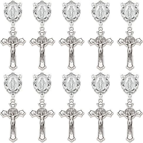 20pcs موصلات مركزية للسباحة الدينية ومجموعة الصليب ، وميدالية ذهبية وسحر متقاطع ، و 1.26 بوصة ميدالية ، و 1.97 بوصة الصليب in Kuwait