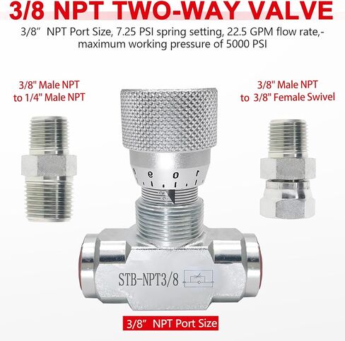 3/4 "تحكم في تدفق التدفق الهيدروليكي الجديد في اتجاهين مع محول أنابيب الخيط الذكور 2 من أجهزة الكمبيوتر الشخصي 3/4" in Kuwait