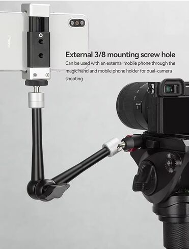REFLEX CAMERA Video Tripod Fluid Head - Metal - with 360° Panning, Quick Release Plate, -70°/90° Pitch, 1/4" Base Mount and 3/8" Side Mount, Telescopic Handle & 10kg Load Capacity for DSLR & Camcorder in Saudi Arabia