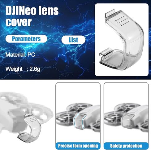 غطاء عدسة لـ DJI NEO، غطاء عدسة واقٍ مضاد للخدش ومقاوم للغبار بدون طيار متوافق مع DJI NEO (أسود شفاف) in Saudi Arabia