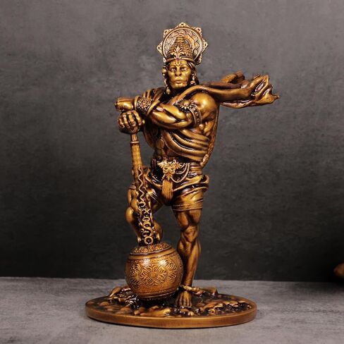 Big Bahubali Hanuman Statue for Home Decor Marble & Resin Lord Hanuman Idol Bajrang Bali Statues for Temple Decoration Hanuman Murti Showpiece Item, Height 7.48 Inch, Antique in Saudi Arabia