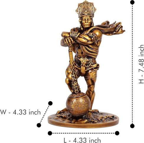 Big Bahubali Hanuman Statue for Home Decor Marble & Resin Lord Hanuman Idol Bajrang Bali Statues for Temple Decoration Hanuman Murti Showpiece Item, Height 7.48 Inch, Antique in Saudi Arabia