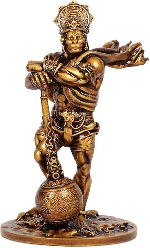 Big Bahubali Hanuman Statue for Home Decor Marble & Resin Lord Hanuman Idol Bajrang Bali Statues for Temple Decoration Hanuman Murti Showpiece Item, Height 7.48 Inch, Antique in Saudi Arabia