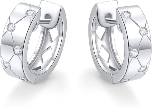D Color VVS1 Clarity Moissanite Hoop Earrings for Women 14K Gold Plated 925 Sterling Silver Hoops Earring Hypoallergenic Small Moissanite Earrings Birthday Gift for Her in Saudi Arabia