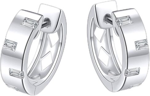 D Color VVS1 Clarity Moissanite Hoop Earrings for Women 14K Gold Plated 925 Sterling Silver Hoops Earring Hypoallergenic Small Moissanite Earrings Birthday Gift for Her in Saudi Arabia