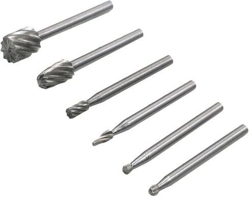 Woodworkding Carving HSS Routing Router Bits Burr Rotary Rasp Files Engraving Cut Electric Grinding Machine Tool(Router Bit 6pcs) in Kuwait