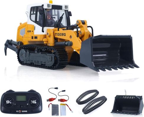TOUCAN RC HOBBY 1:50 RC Electric Lifting Tracked Loader LR636 2.4G Construction Vehicle Metal Bucket Tracks Ripper RTR Model Light Sound Battery New Year Gift in Saudi Arabia