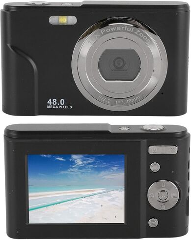 ASHATA UHD 48MP Digital Camera for Photography, 1080P Vlogging Video Camera with 2.4 inch Display, Auto Focus, Anti Shake 16X Zoom Digital Point Shoot Camera for Selfie Recording Photo in Saudi Arabia
