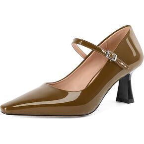 Soireelady Womens Kitten Heel Mary Jane Shoes Low Heel Little Square Toe Pumps Comfort Fashion Dress Shoes 2.5 Inches in Saudi Arabia
