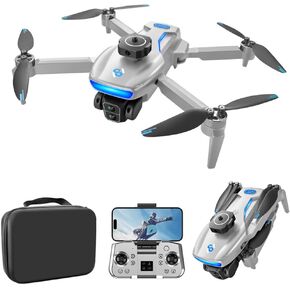 S181 GPS Drone with Camera for Beginners, 8K FPV Drone with Brushless Motor, 5G WiFi Transmission, Obstacle Avoidance, Optical Flow Positioning, Auto Return, Follow Me, Carrying Case (Gray) in Kuwait